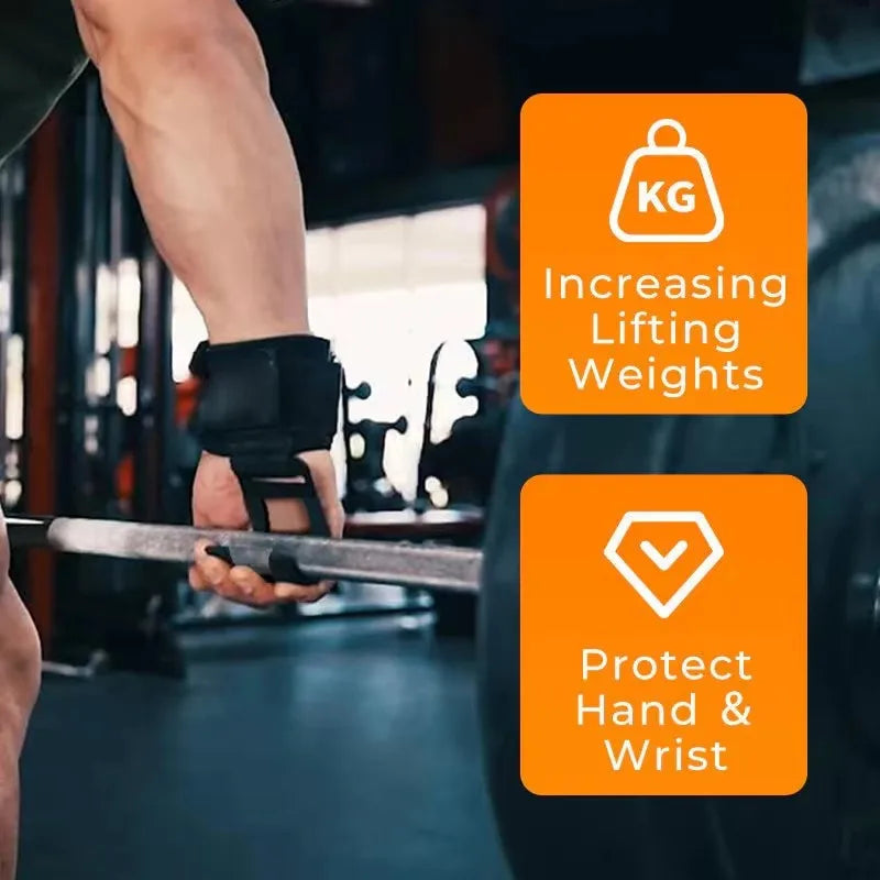 1 Pair Fitness Power Hooks Pull-Up Hard Pull Training Anti-Fall Lifting Hook Power Hook Grip Wrist Strap Pull-Up Hand Straps