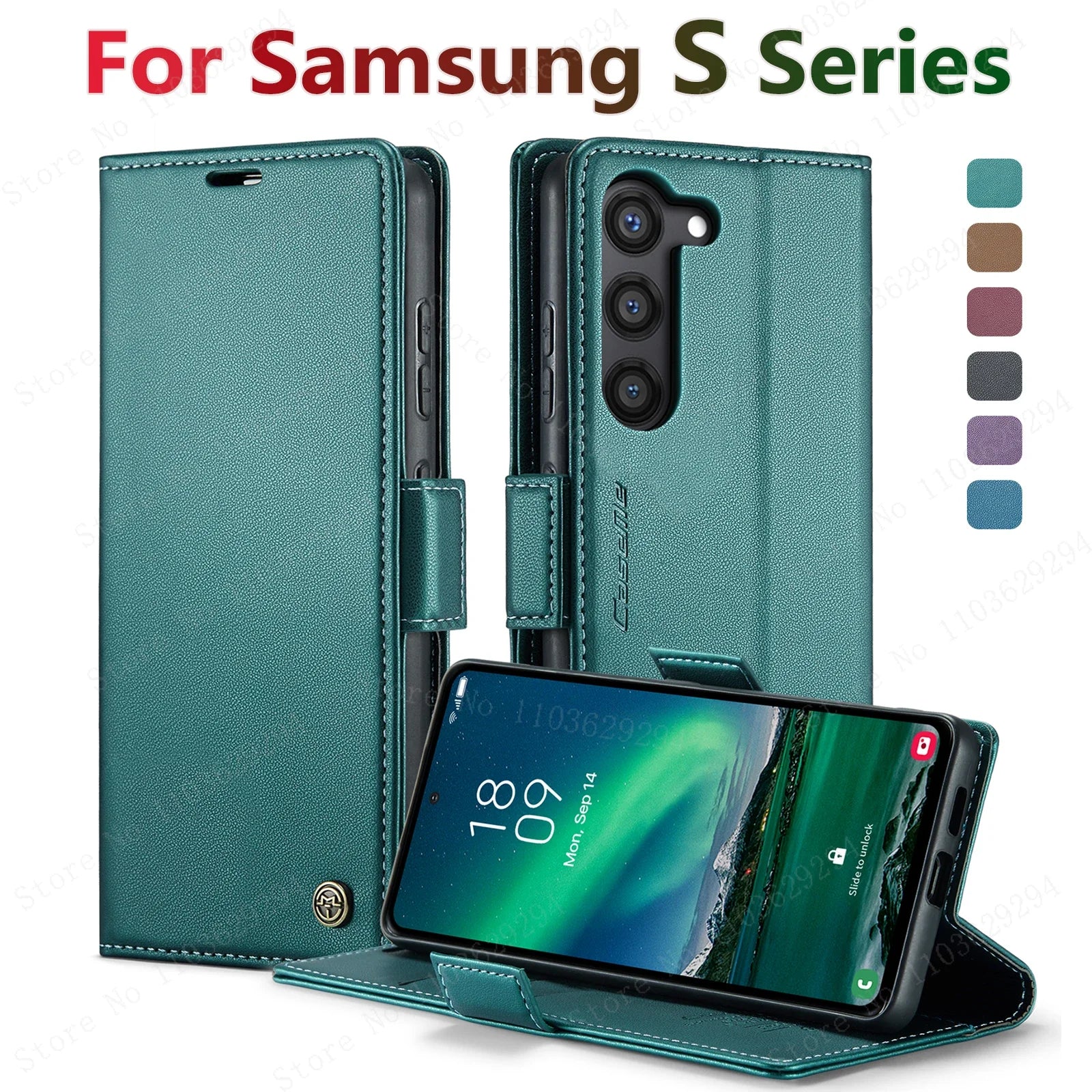 Magnetic Charging Flip Wallet Cards Leather Case for Samsung Galaxy A06 A16 A55 A35 25 15 05S S25 S24 S23 22 Ultra Plus FE Cover