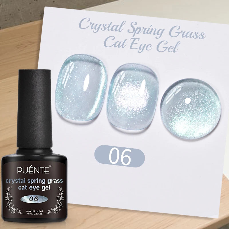 PUENTE 7.5ML Wine Red Cat Magnetic Gel Nail Polish Super Shiny Ruby Red Cat Eye Gel Soak Off UV Semi-Permanent Nail Art Varnish