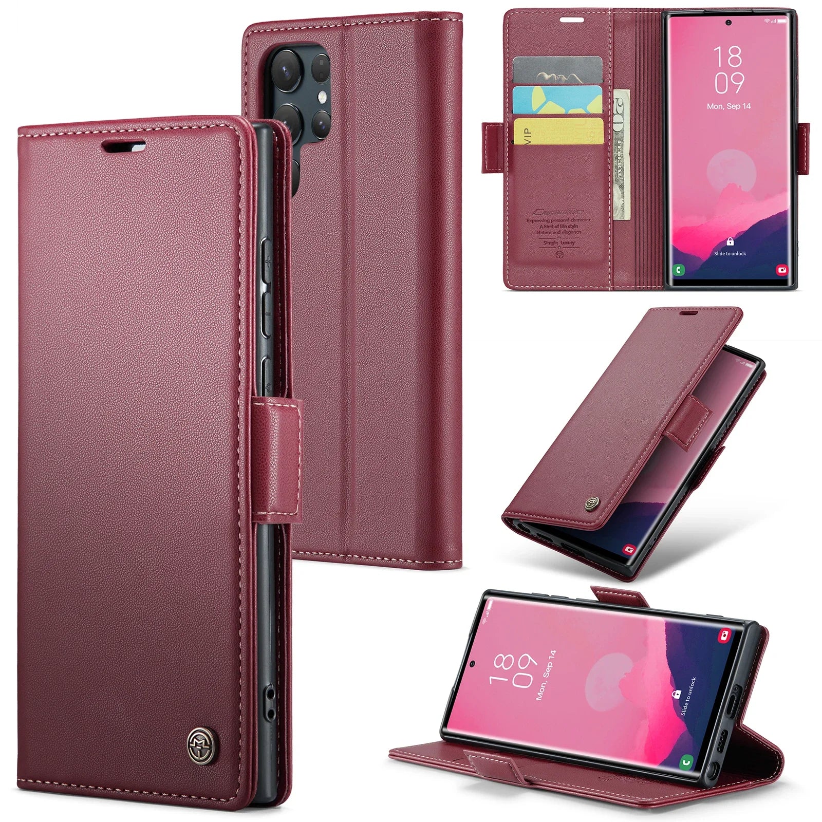 Magnetic Charging Flip Wallet Cards Leather Case for Samsung Galaxy A06 A16 A55 A35 25 15 05S S25 S24 S23 22 Ultra Plus FE Cover