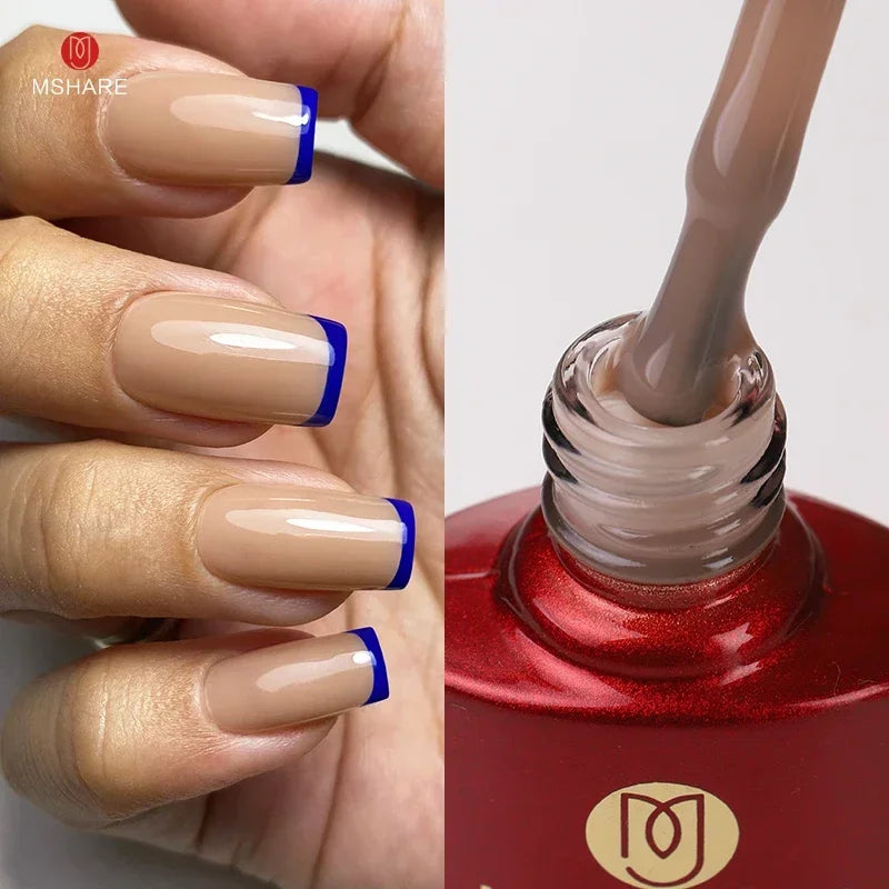 MSHARE Milky Pink Rubber Base Gel Camouflage Color Coat Soak Off Nails Gels Varnish Lacquer 10ml UV LED Gel Polish TPO Free Gel