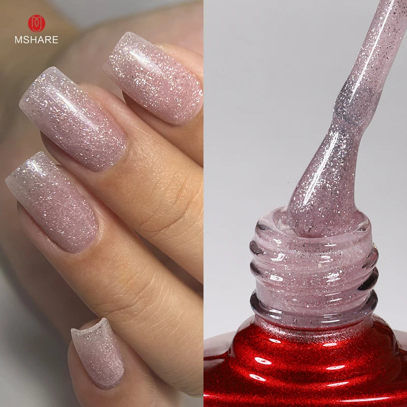 MSHARE Milky Pink Rubber Base Gel Camouflage Color Coat Soak Off Nails Gels Varnish Lacquer 10ml UV LED Gel Polish TPO Free Gel