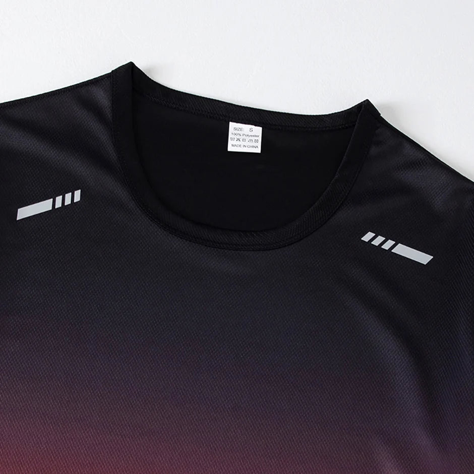 1/4/6 Pcs men's plus size gradient quick-drying short-sleeved teenagers loose sports running fitness football basketball T-shirt