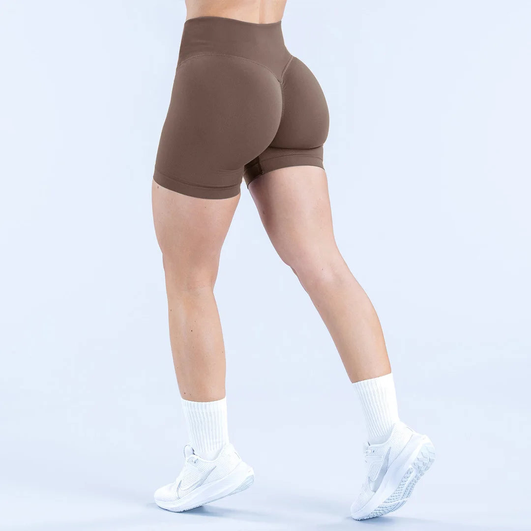 Autumn new seamless long sleeved yoga suit round neck sports top tight fit outdoor fitness suit set for women