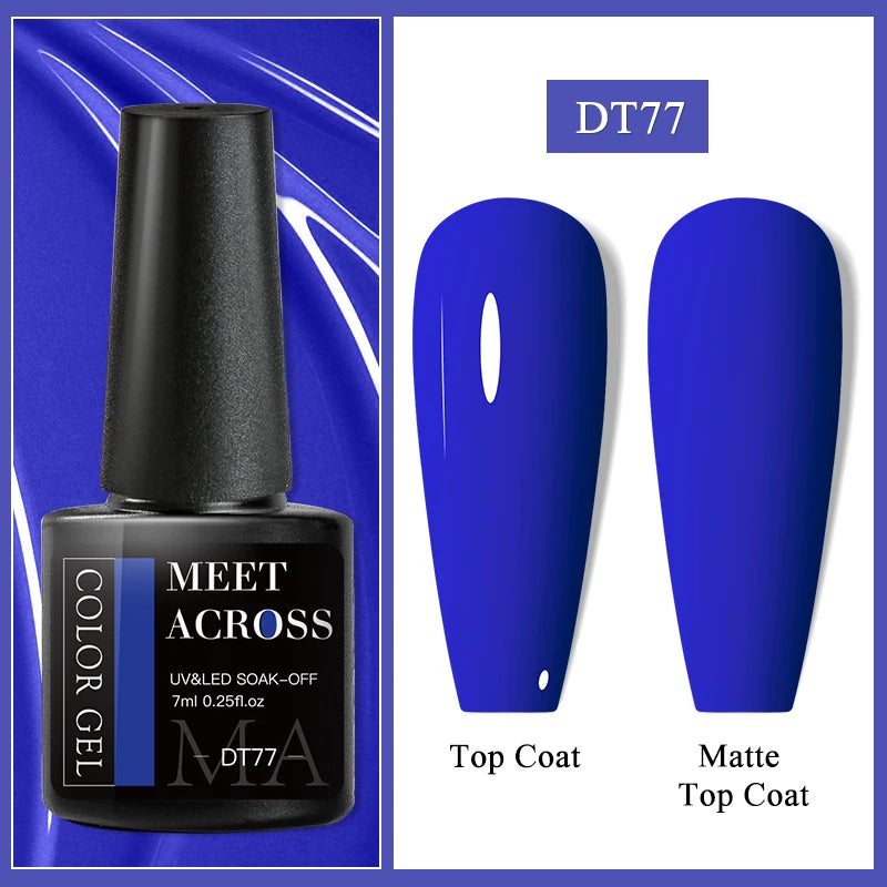 MEET ACROSS 7ml Glitter Gel Nail Polish Sparkly Sequins UV LED Soak Off Varnish For Manicure Semi Permanent Nail Art Gel Polish