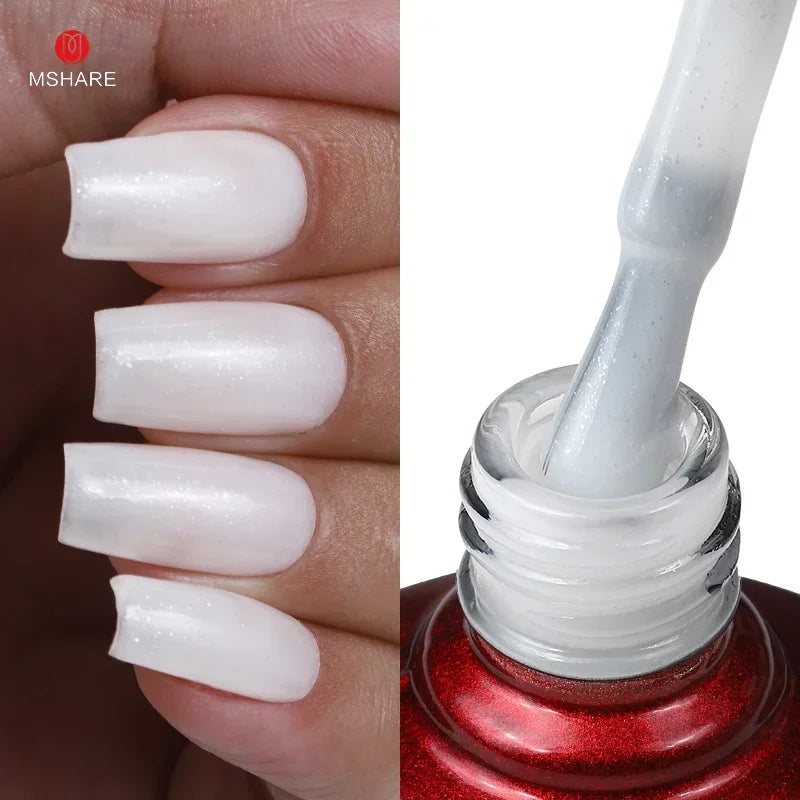 MSHARE Milky Pink Rubber Base Gel Camouflage Color Coat Soak Off Nails Gels Varnish Lacquer 10ml UV LED Gel Polish TPO Free Gel