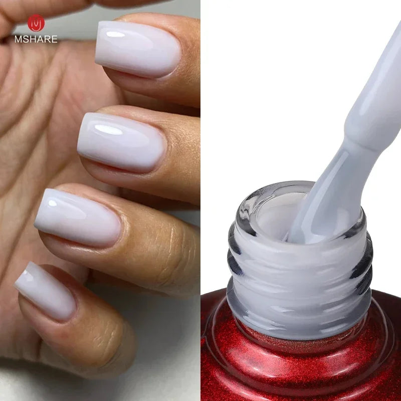 MSHARE Milky Pink Rubber Base Gel Camouflage Color Coat Soak Off Nails Gels Varnish Lacquer 10ml UV LED Gel Polish TPO Free Gel