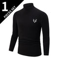 1/3 Pcs Men's White BottoMing Small Turtleneck Shirt In Autumn And Winter Casual Joker Fashion Long Sleeve T-Shirt Teenagers War