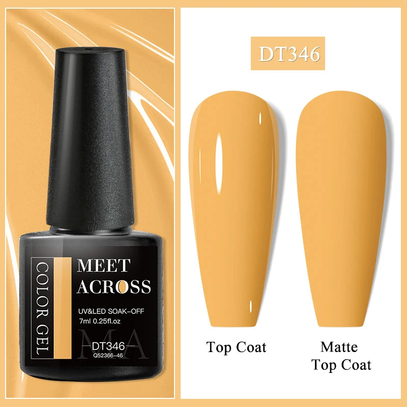 MEET ACROSS 7ml Glitter Gel Nail Polish Sparkly Sequins UV LED Soak Off Varnish For Manicure Semi Permanent Nail Art Gel Polish