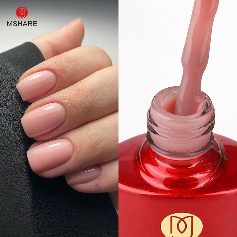 MSHARE Milky Pink Rubber Base Gel Camouflage Color Coat Soak Off Nails Gels Varnish Lacquer 10ml UV LED Gel Polish TPO Free Gel
