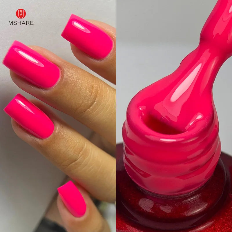 MSHARE Milky Pink Rubber Base Gel Camouflage Color Coat Soak Off Nails Gels Varnish Lacquer 10ml UV LED Gel Polish TPO Free Gel