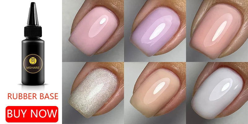 MSHARE Milky Pink Rubber Base Gel Camouflage Color Coat Soak Off Nails Gels Varnish Lacquer 10ml UV LED Gel Polish TPO Free Gel