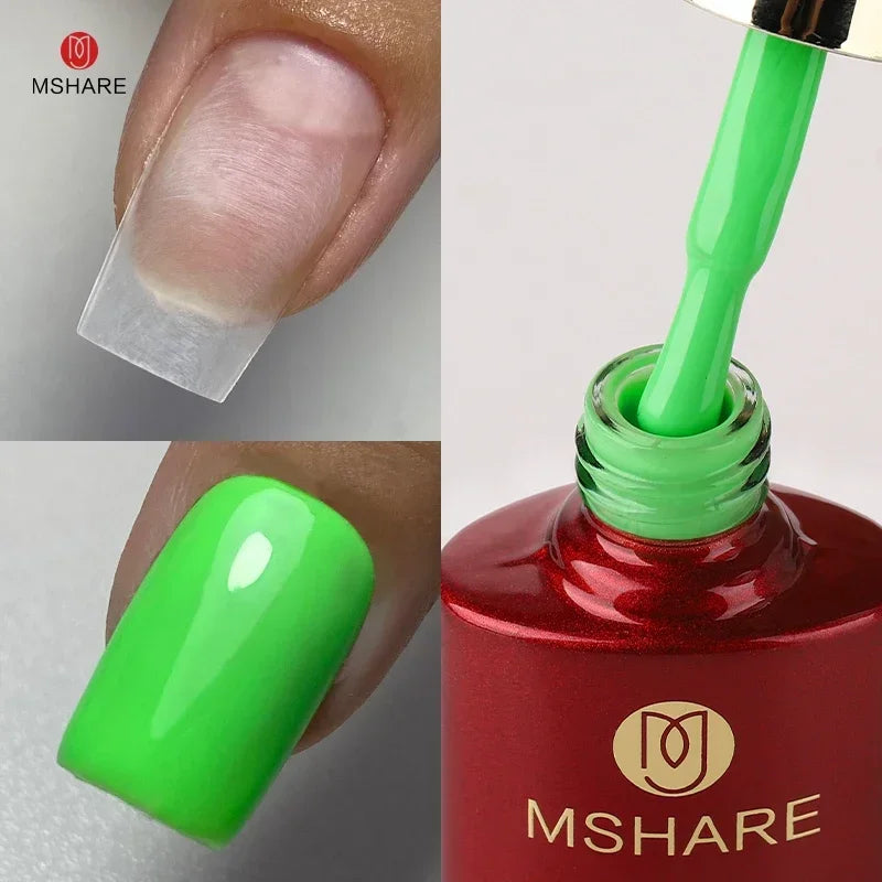 MSHARE Milky Pink Rubber Base Gel Camouflage Color Coat Soak Off Nails Gels Varnish Lacquer 10ml UV LED Gel Polish TPO Free Gel
