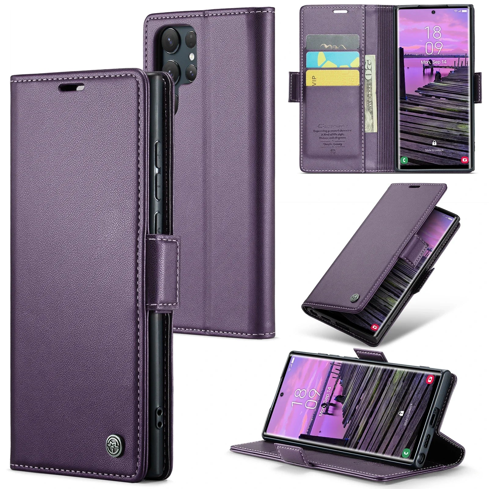Magnetic Charging Flip Wallet Cards Leather Case for Samsung Galaxy A06 A16 A55 A35 25 15 05S S25 S24 S23 22 Ultra Plus FE Cover