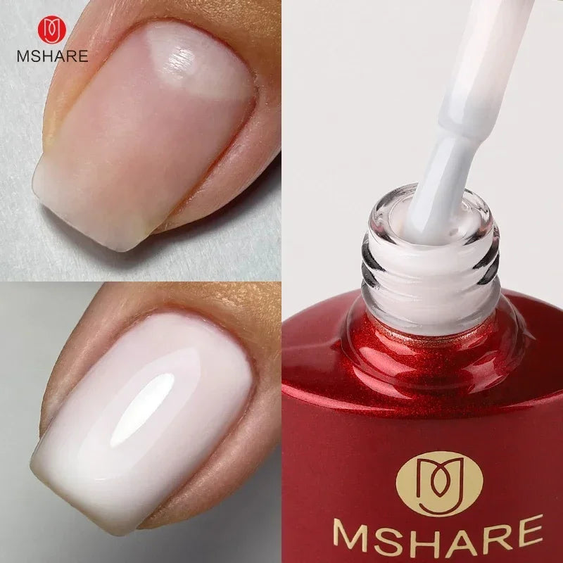 MSHARE Milky Pink Rubber Base Gel Camouflage Color Coat Soak Off Nails Gels Varnish Lacquer 10ml UV LED Gel Polish TPO Free Gel