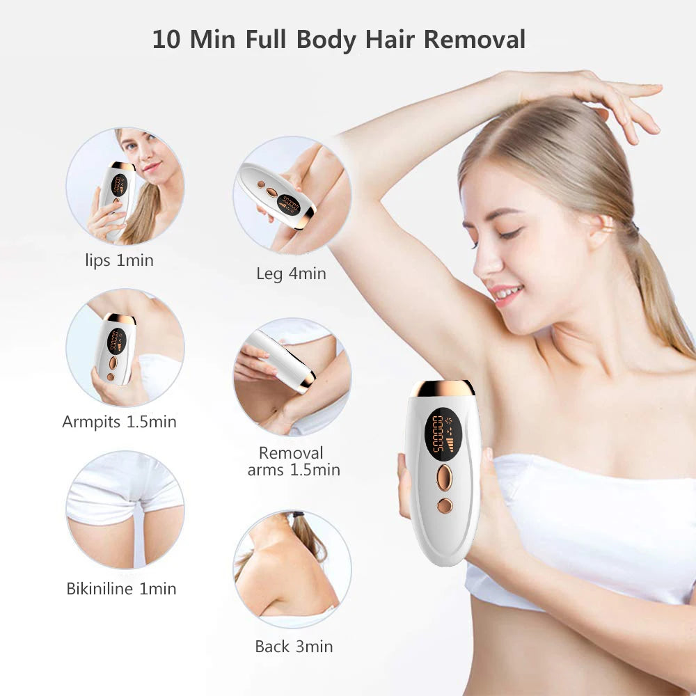 Professional IPL Laser Hair Remover 990000 Flashes for Women & Men - Painless, Permanent Hair Removal for All Body Areas