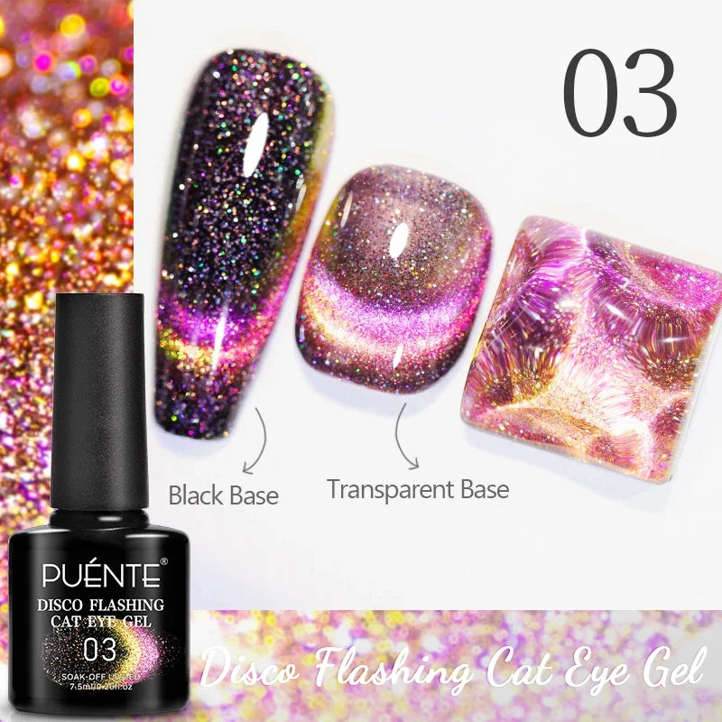 PUENTE 7.5ML Wine Red Cat Magnetic Gel Nail Polish Super Shiny Ruby Red Cat Eye Gel Soak Off UV Semi-Permanent Nail Art Varnish