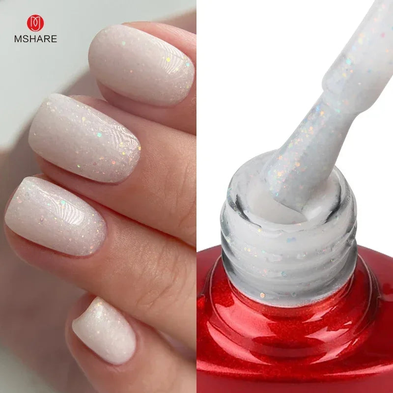 MSHARE Milky Pink Rubber Base Gel Camouflage Color Coat Soak Off Nails Gels Varnish Lacquer 10ml UV LED Gel Polish TPO Free Gel