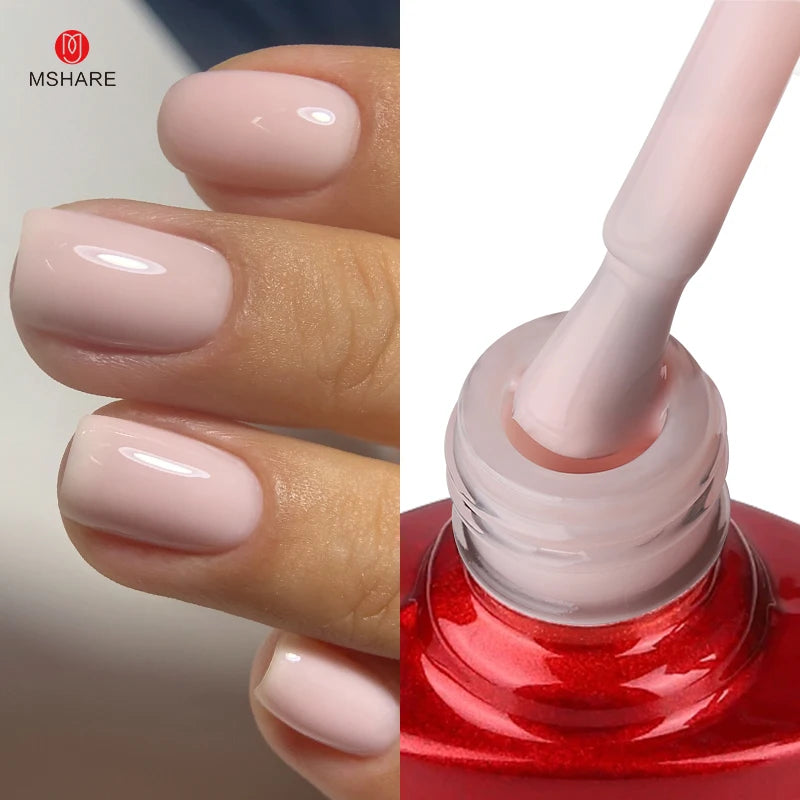 MSHARE Milky Pink Rubber Base Gel Camouflage Color Coat Soak Off Nails Gels Varnish Lacquer 10ml UV LED Gel Polish TPO Free Gel