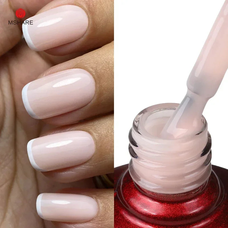 MSHARE Milky Pink Rubber Base Gel Camouflage Color Coat Soak Off Nails Gels Varnish Lacquer 10ml UV LED Gel Polish TPO Free Gel