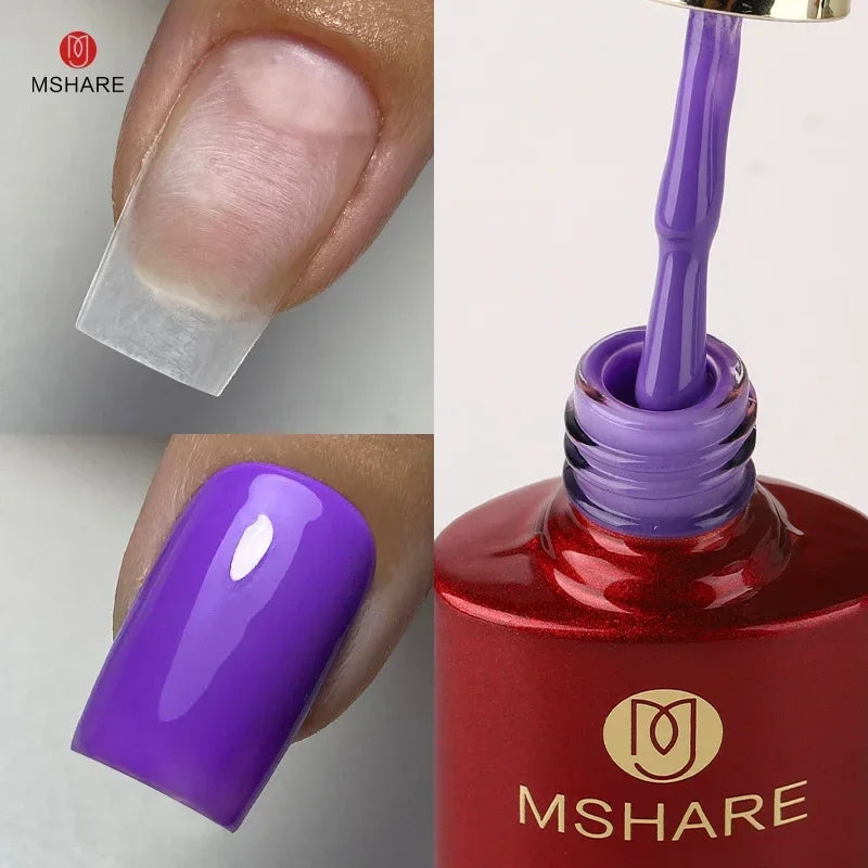 MSHARE Milky Pink Rubber Base Gel Camouflage Color Coat Soak Off Nails Gels Varnish Lacquer 10ml UV LED Gel Polish TPO Free Gel