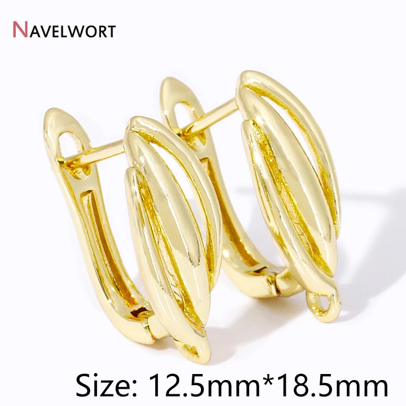 18K Gold Plated Brass Shvenzy Earwire Fasteners,Earring Hooks,Earring Fixtures For Jewelry Making,Earring Making Accessories
