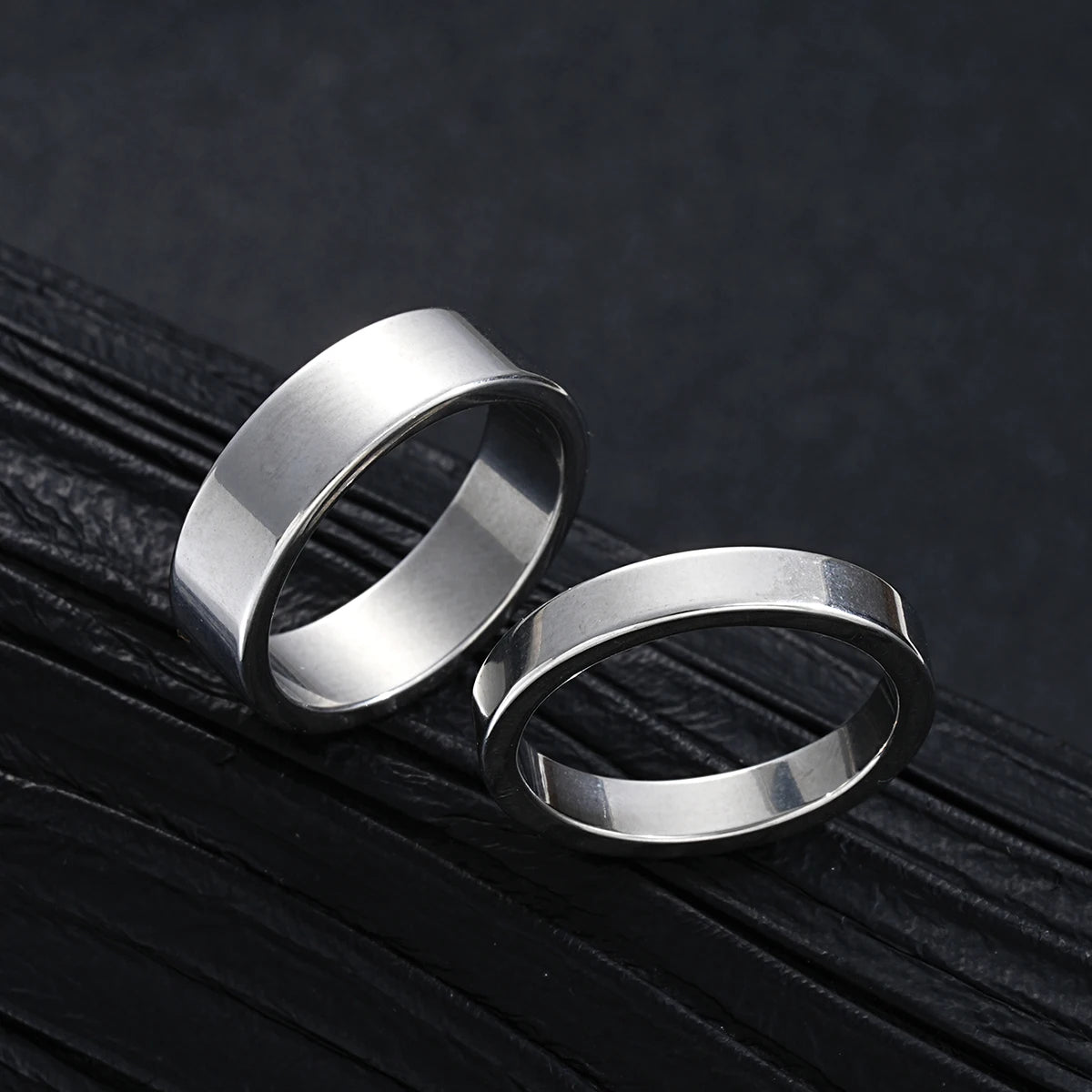 2024 Novos conjuntos simples de jóias de cor prata de aço inoxidável para homens (unisex)