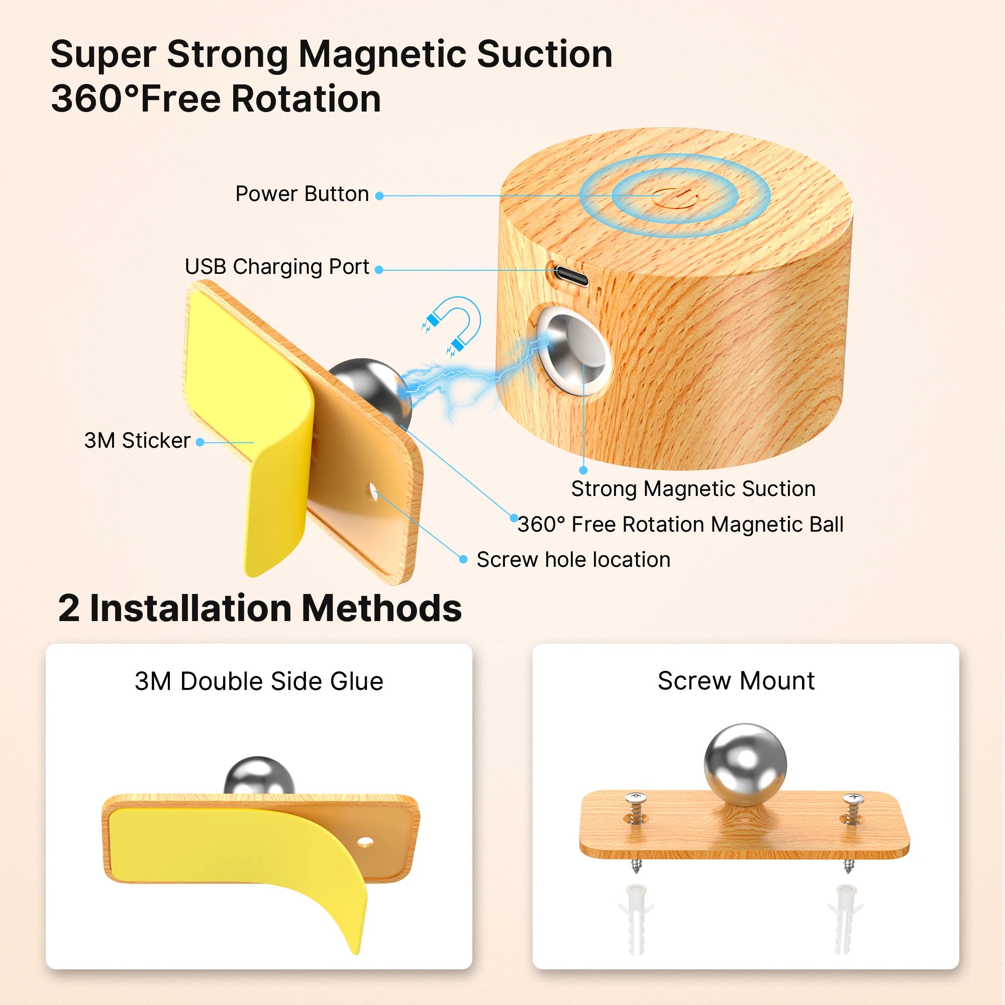 1pc/2pcs LED Wall Sconces, 3 Brightness Levels 3 Color Modes Wall Lights, Battery Operated 360° Rotatable Touch Control Wall Lam