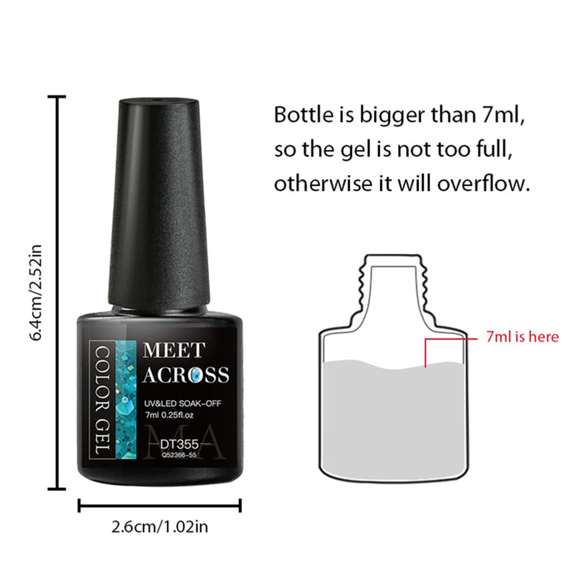 MEET ACROSS 7ml Glitter Gel Nail Polish Sparkly Sequins UV LED Soak Off Varnish For Manicure Semi Permanent Nail Art Gel Polish