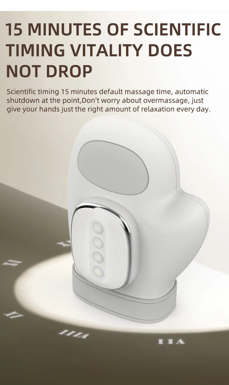 Hand Massager with Heat and Compression Electric Cordless Portable Wrist & Finger Massager 5-Level Adjustable Pressure Best Gift