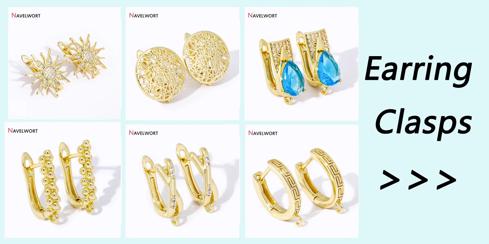 18K Gold Plated Brass Shvenzy Earwire Fasteners,Earring Hooks,Earring Fixtures For Jewelry Making,Earring Making Accessories