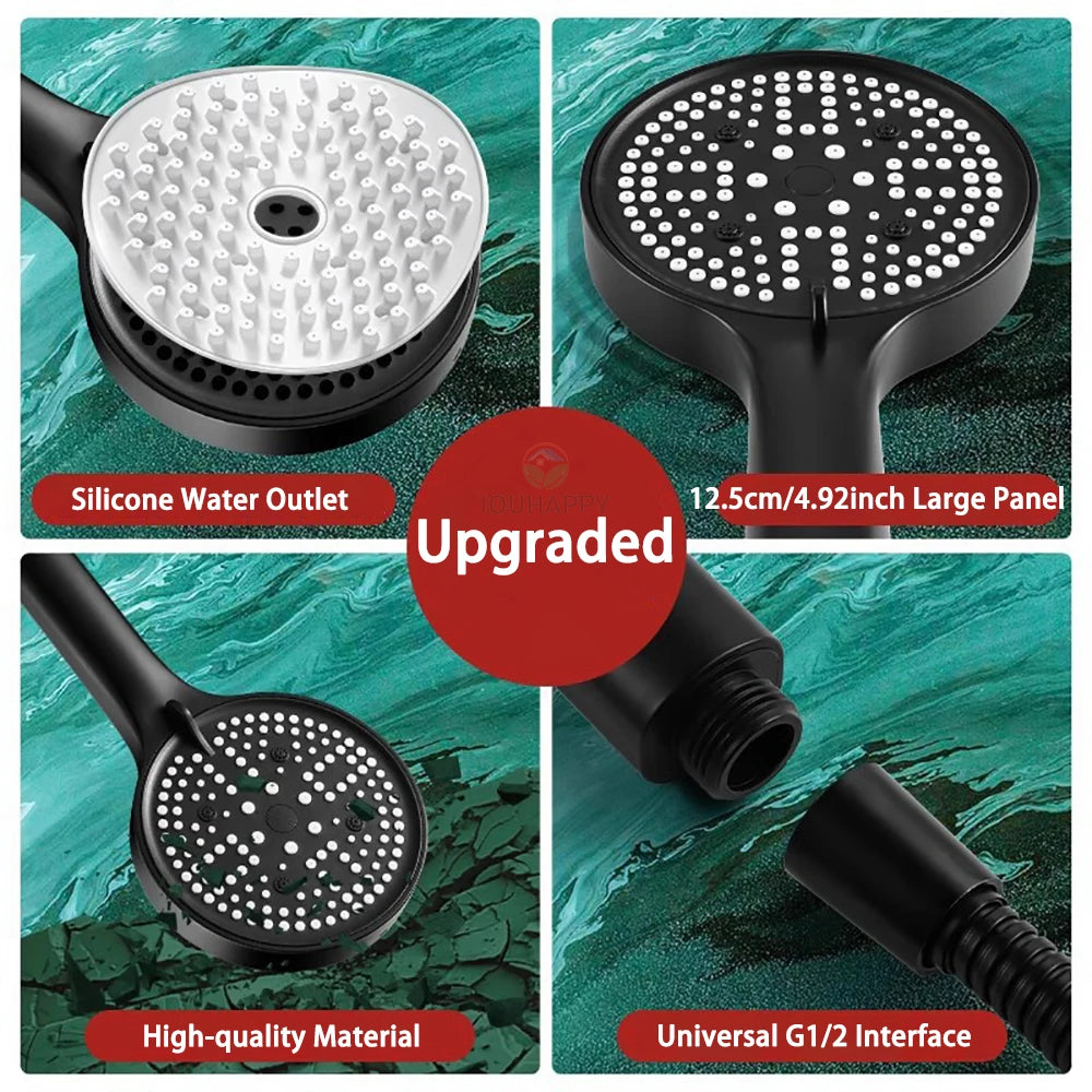High Pressure Shower Head 6 Jet Modes Adjustable Shower Head with Filter Water Saving Rainfall Spray Bathroom Accessories