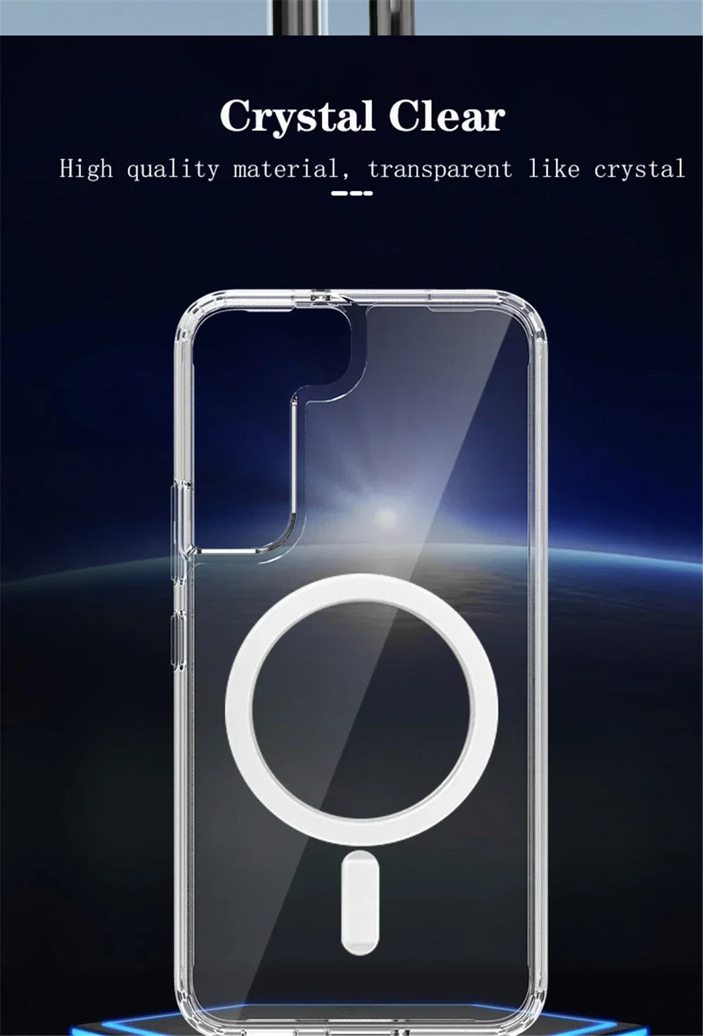 Magnetic Original Transparent Phone Case For Samsung Galaxy S25 S24 S23 S22 S21 Plus Ultra FE Edge Magsafe Clear Cover