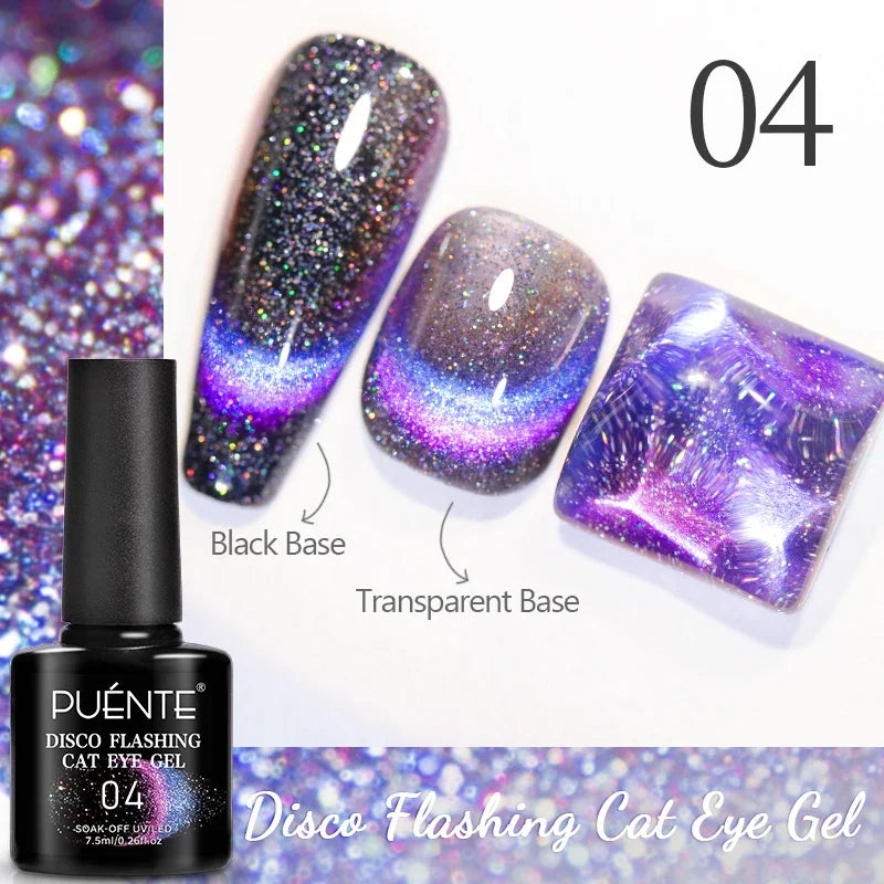 PUENTE 7.5ML Wine Red Cat Magnetic Gel Nail Polish Super Shiny Ruby Red Cat Eye Gel Soak Off UV Semi-Permanent Nail Art Varnish