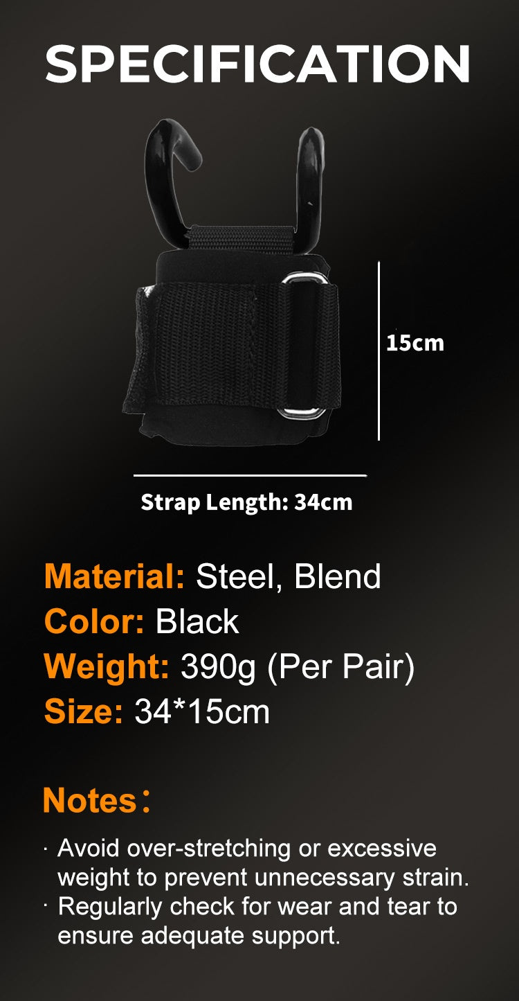 1 Pair Fitness Power Hooks Pull-Up Hard Pull Training Anti-Fall Lifting Hook Power Hook Grip Wrist Strap Pull-Up Hand Straps